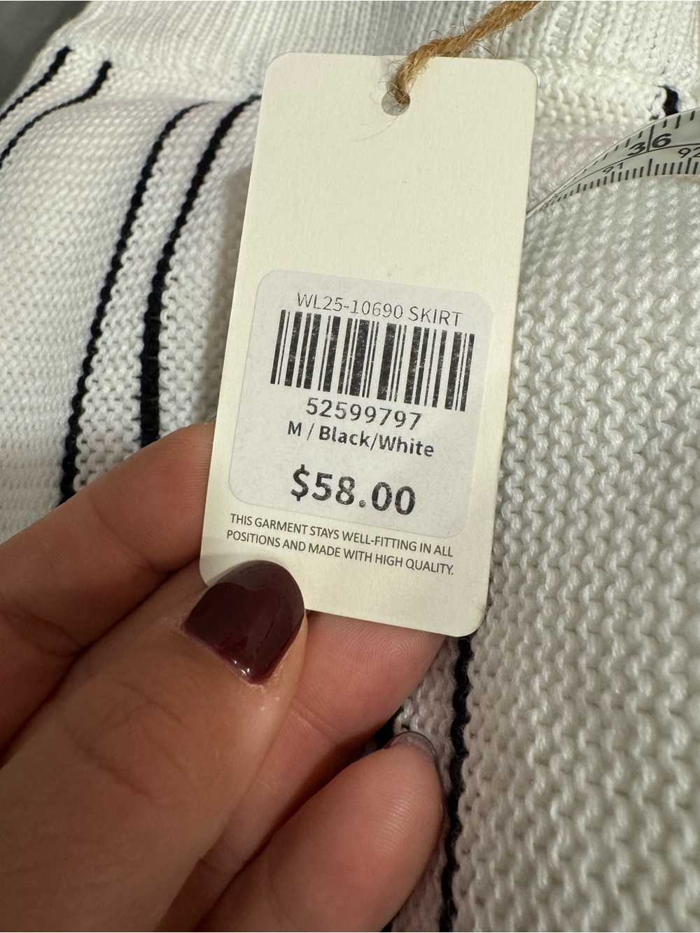 NWT Wishlist Knit Skirt in Black and White - Picture 11 of 11